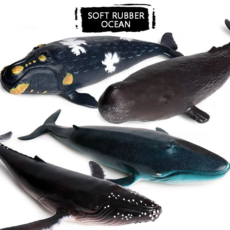

Marine Simulation Animals Ocean Model Children's Soft Rubber Whale Great White Shark Dolphin Sperm Whale Kid Toy Action Figures