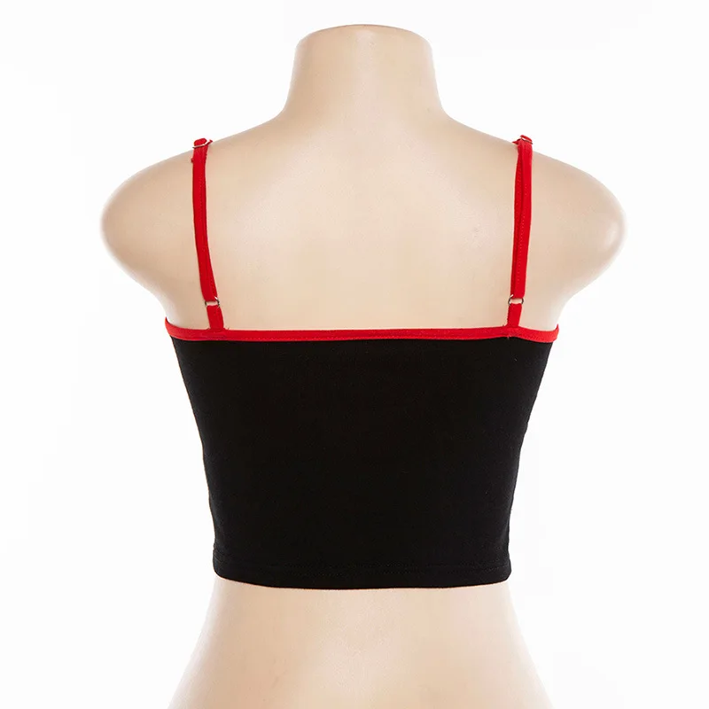 

Halloween Devil Print Crop Vest Top Casual Summer Women Ladies Clubwear Camisole Tank Sun-Tops