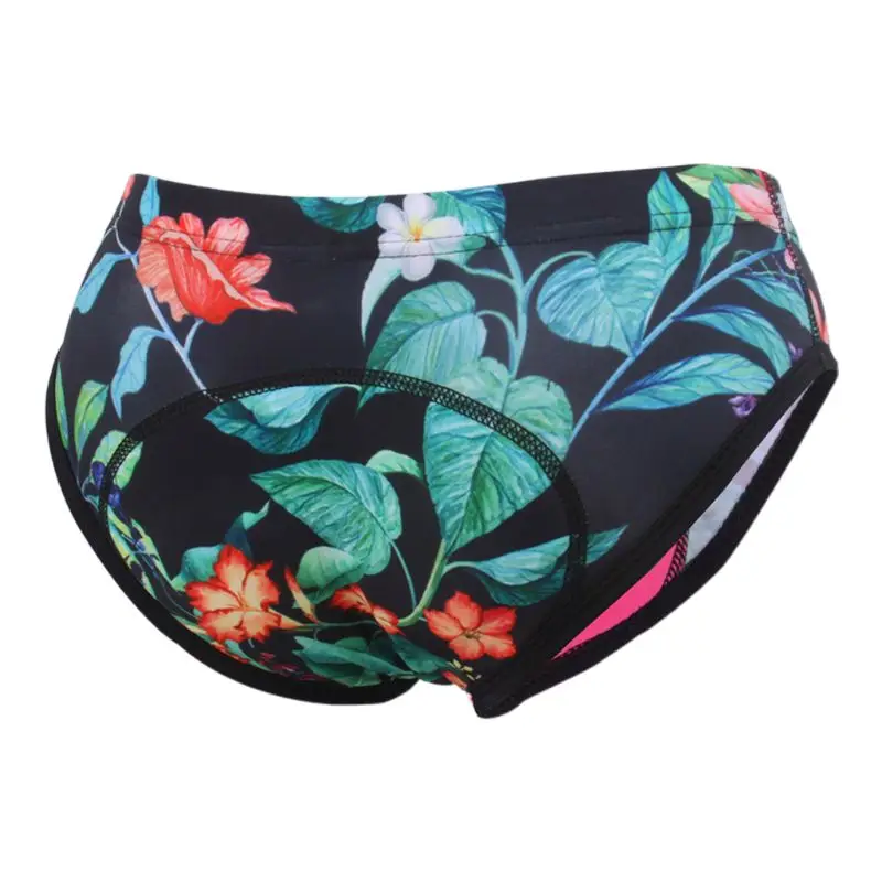 

Women Underwear 3D Silicone Padded Boho Tropical Floral Printed Bicycle Briefs Quick Dry Cycling Shorts