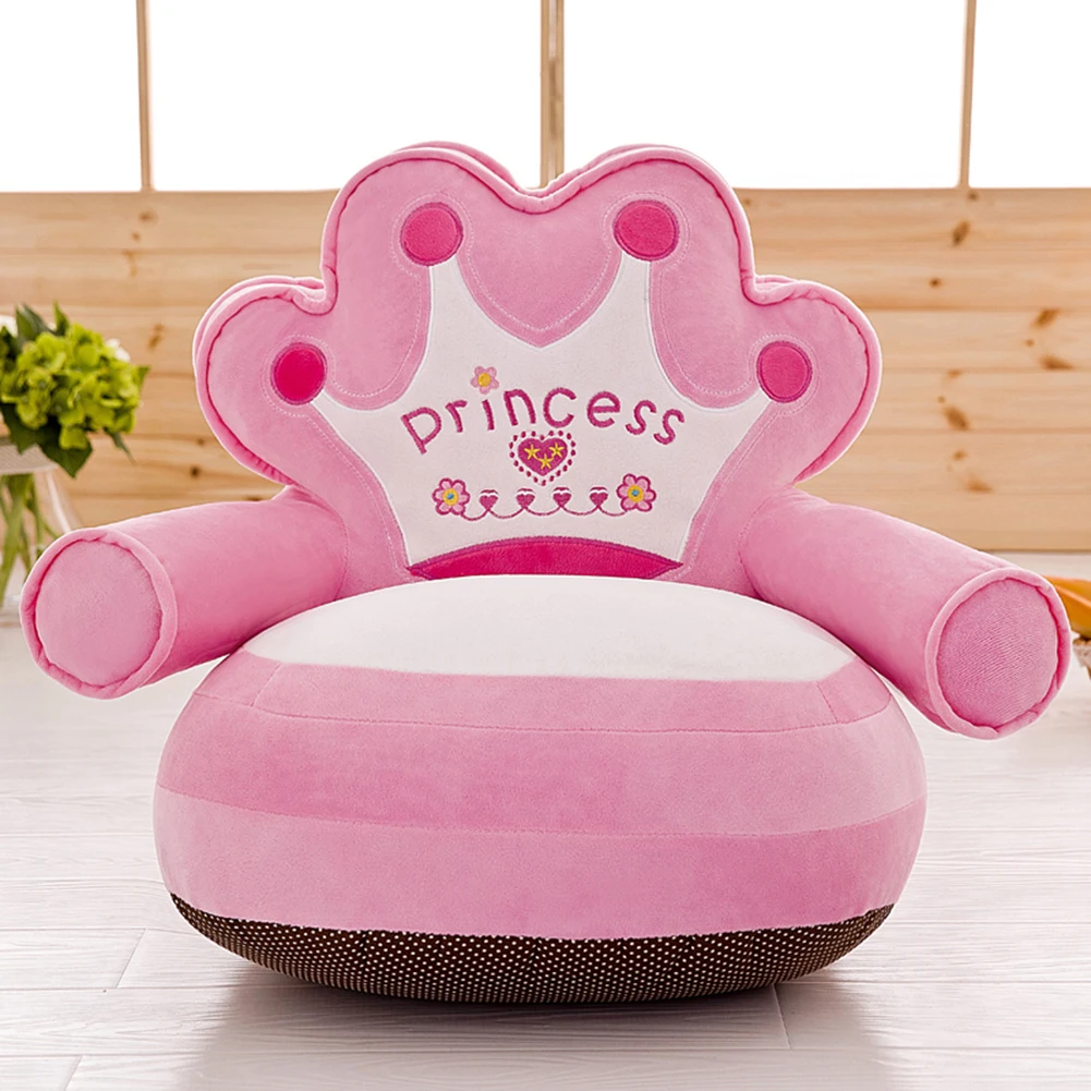 

Crown Design Baby Sofa Support Cover without Filler Washable Toddlers Learning To Sit Plush Chair Seat Case