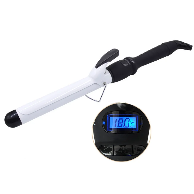 Профессиональный Керамика щипцы для завивки волос светодиодный цифровой