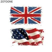 zotoone banner patches for clothing america patch for kids diy iron on national flag stickers heat transfer clothes appliques e