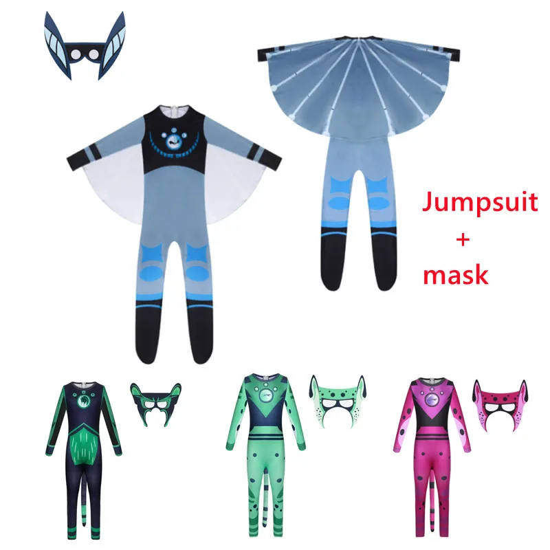 Костюм для косплея "Дикий Краттс" для мальчиков в стиле существа с силой Карнавальная одежда на Хэллоуин для детей с маской.