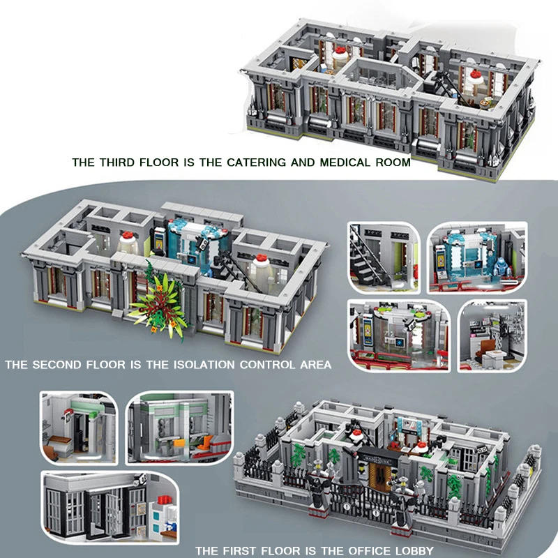 

613002 MOC Movie Arkham Asylum Breakout Lunatic Hospital Model Building Blocks Infinity Christmas War Toys Kids Gift