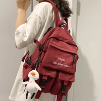 women waterproof nylon backpack embroidery cute college school bag girl kawaii student backpack fashion book lady bag female new