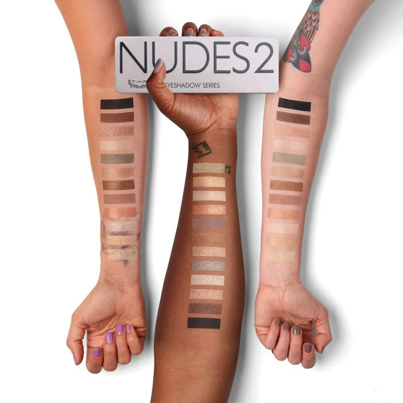 Палетка теней для век 12 оттенков Nude Smoky Balm с глиттерными пигментами матовые брови косметика для макияжа с кистью.