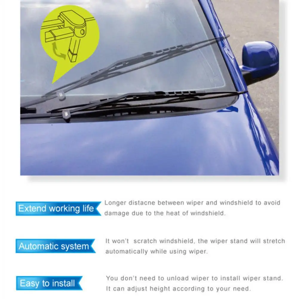 2 шт. Универсальный Черный Автомобильный держатель стеклоочистителя для