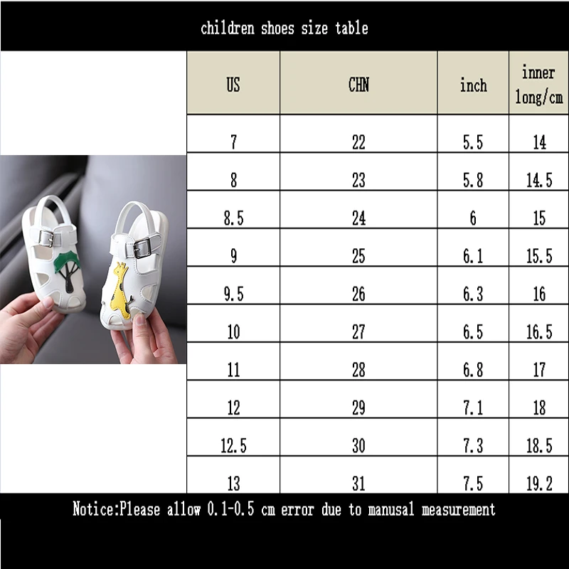 

Cute cartoon baby giraffe sandals summer 2021 new children's shoes female AB barefoot sandals