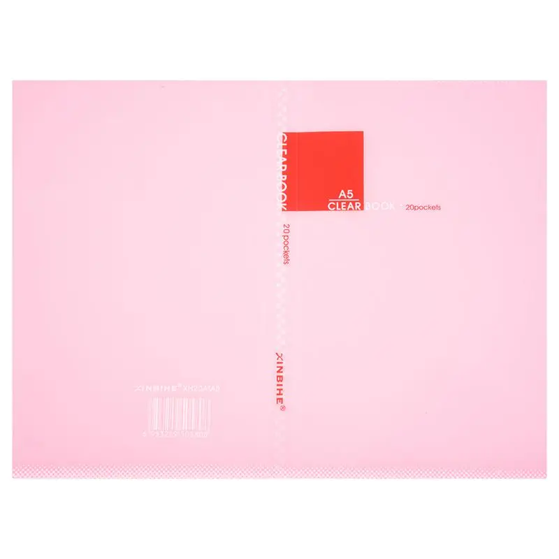 

Plastic A5 Paper 20 Pockets File Document Folder Holder, Pink