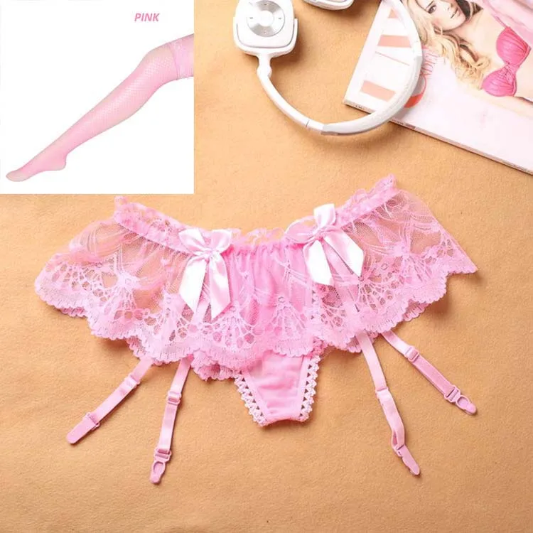 Нижнее белье женское черные кружевные стринги с трусики подвязкой опт и розница