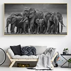 Плакат с Африканским слоном, стадом, животными, фреска, холст, печать, Куадрос, искусство, украшение на стену, современный Декор для дома, комнаты, картины