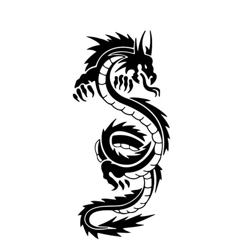 

Mythical Animal Dragon Creative Applique Fashion Car Decoration Personality Pvc Waterproof Applique Black/white, 18cm*8cm