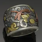 Винтажные обручальные кольца со стрекозой для женщин 2021 Лидер продаж Радужное металлическое женское кольцо обещания женские ювелирные изделия аксессуары Подарки