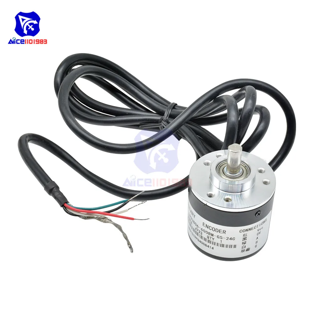 Diymore кодер 600 P/R фотоэлектрический инкрементный поворотный 5-24V AB два этапа 6 мм вал