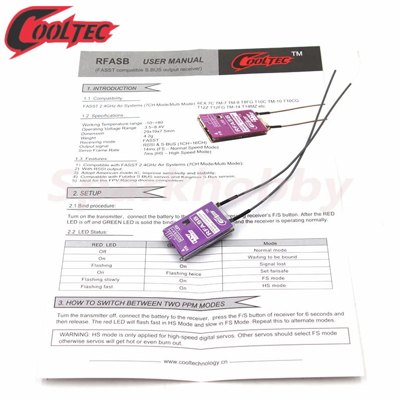 Free shipping Cooltechnology new Mini RFASB FASST SBUS 2.4G compatible receiver FPV drone for Futaba T8G T14SG T18MZ T16SG | Игрушки и