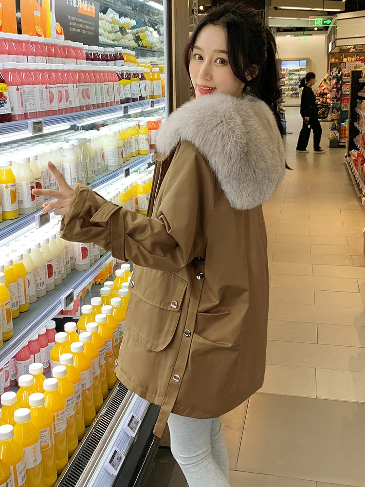 2021 New autumn winter Women Fashion Down long hoodie down Parkas Cotton Loose Jackets Thick Female Long warm coat clothing