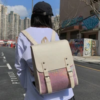 sequin leather backpack women womens new versatile college style girl fashion high capacity school bags for teenage girls