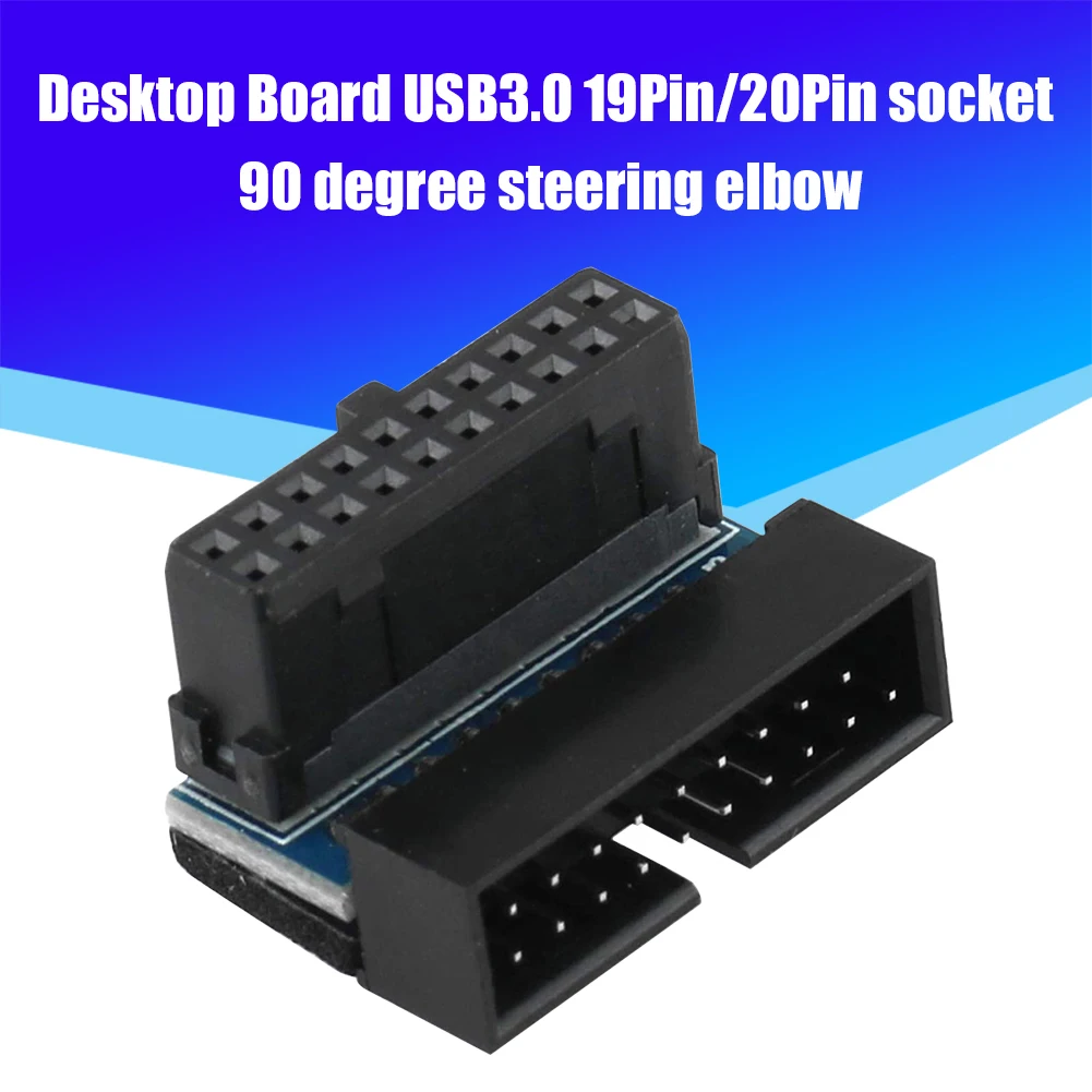 2 шт. USB3.0 19Pin/20Pin разъем штекер-гнездо 90 градусов материнская плата шасси переднее
