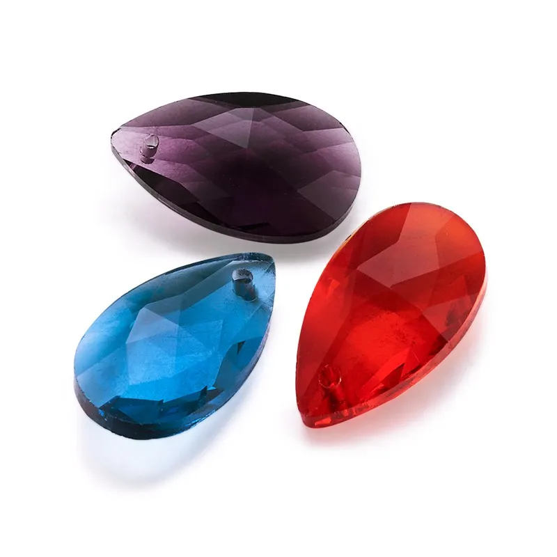 Граненые стеклянные бусины-капельки Подвески для изготовления ожерелья