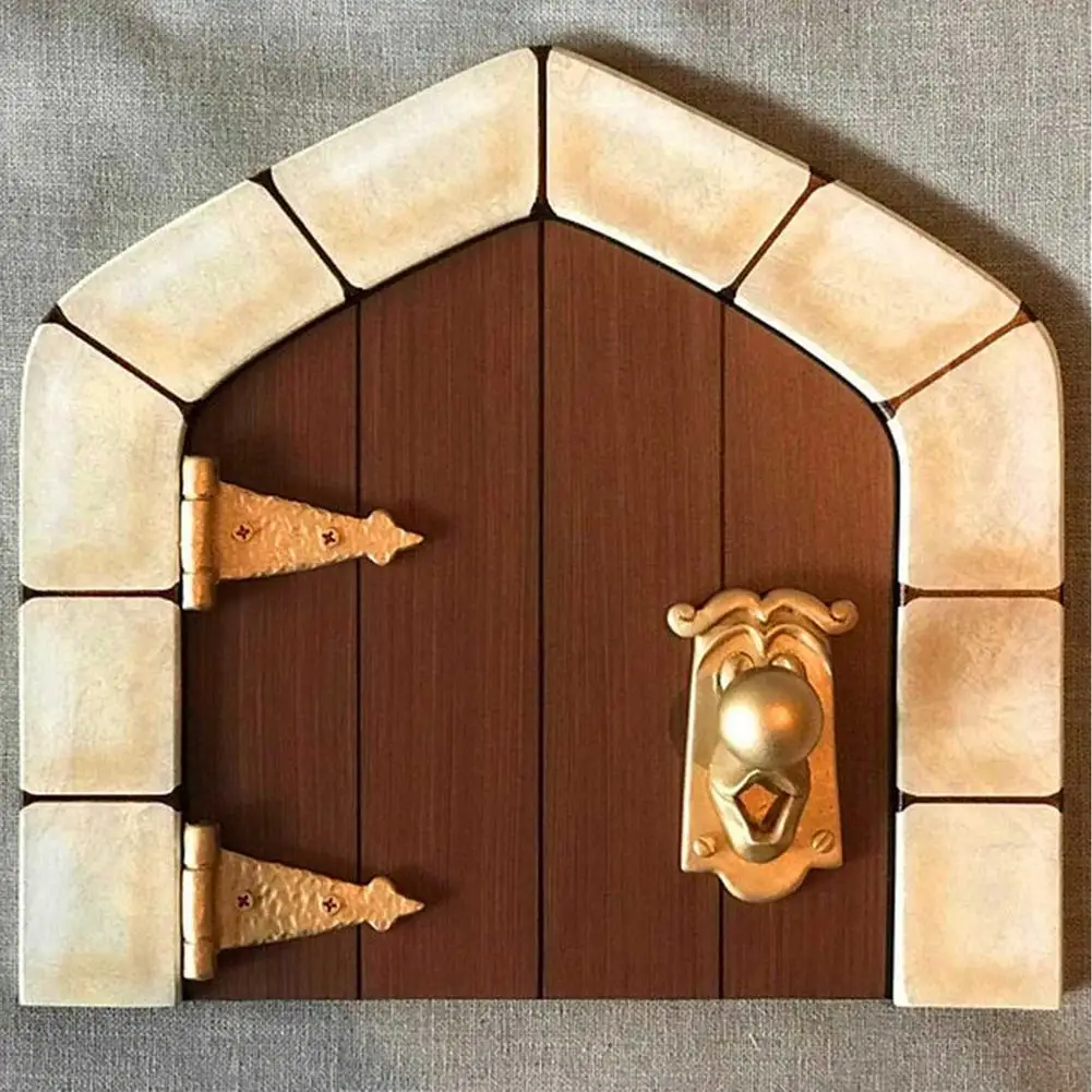 

Mini Door Wooden Hanging Fairy Door Wonderland Fairy Tale Door For Courtyard Wooden Door Tree Decoration Home Ornment Crafts