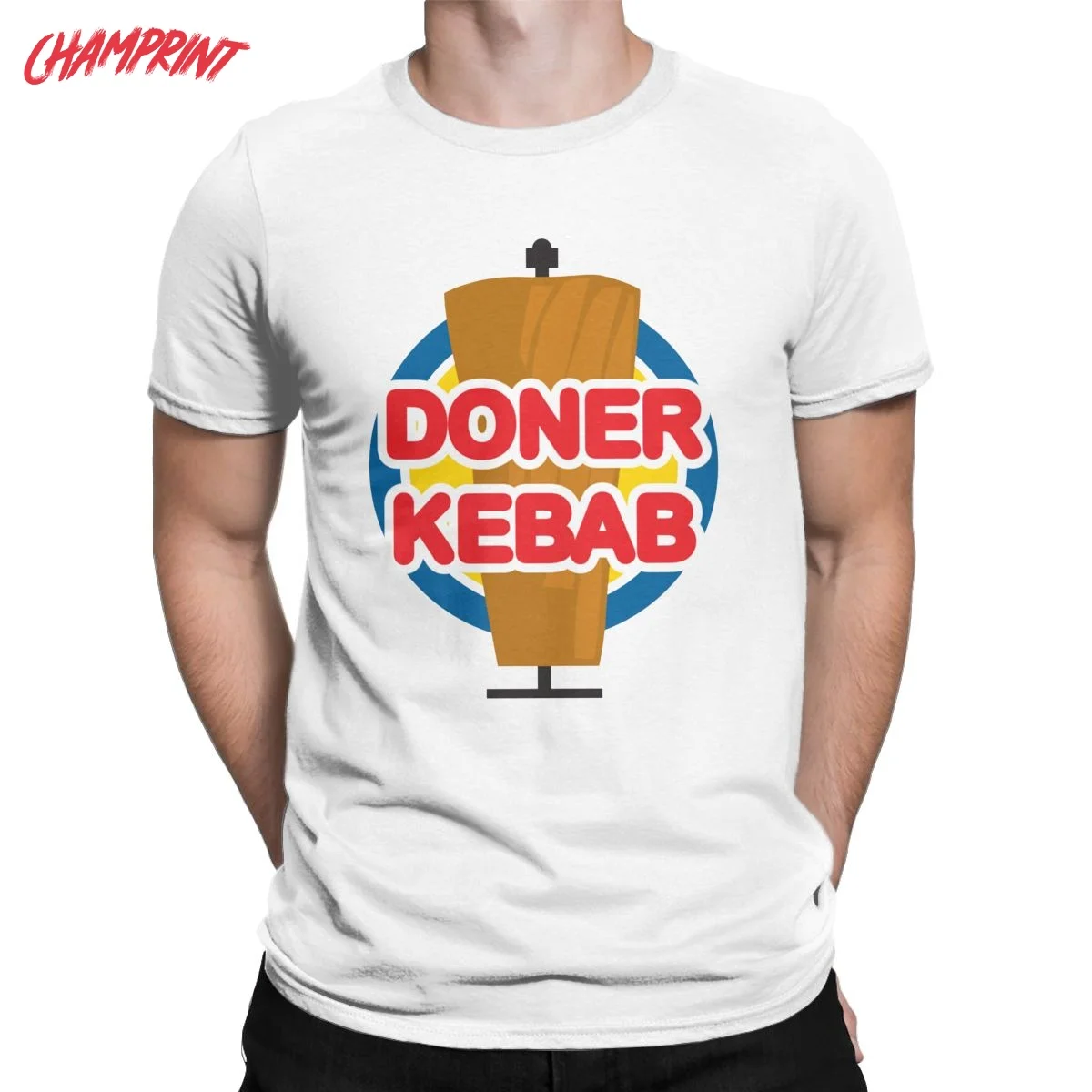 Забавные мужские футболки Doner Kebab King с графическим принтом 100% хлопок Винтажные