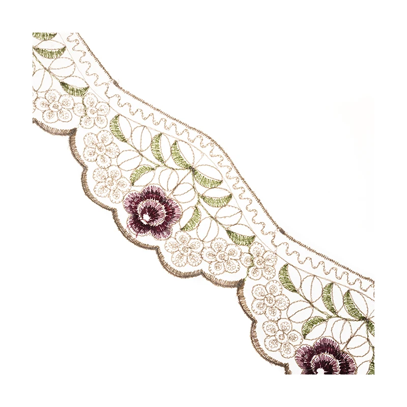 4 метра вышитая Цветочная кружевная отделка Лента для занавески стула Чехлы