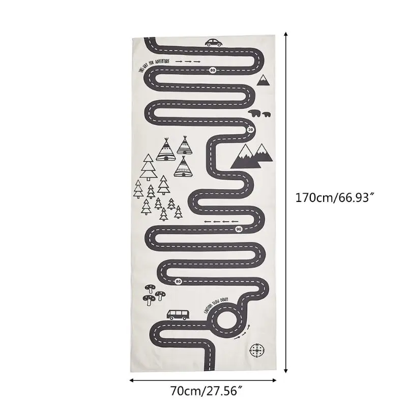 

Baby Car Track Crawling Mat Kids Adventure Rug Funny Cotton Game Pad Blanket Mat
