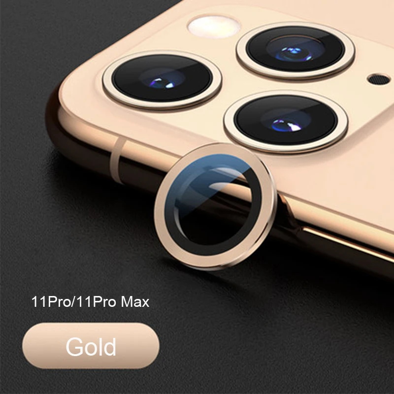 Золотой Защитный чехол для камеры для iPhone 11 Pro Max 11Pro 11, чехол, стекло+ металлический задний объектив, защитное кольцо для экрана, крышка для iPhone11 11Pro - Цвет: Золотой