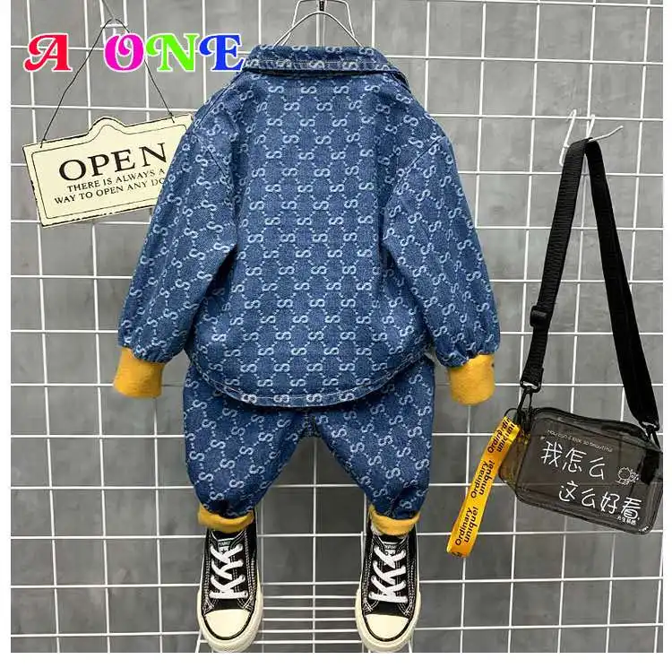 Джинсовая куртка и штаны для мальчиков девочек 2 12 лет|Комплекты одежды девочек| |