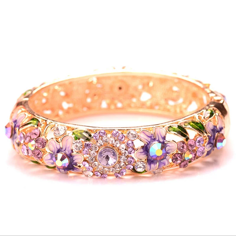 Новый браслет в стиле ретро с изображением благородных пустых роз разноцветный