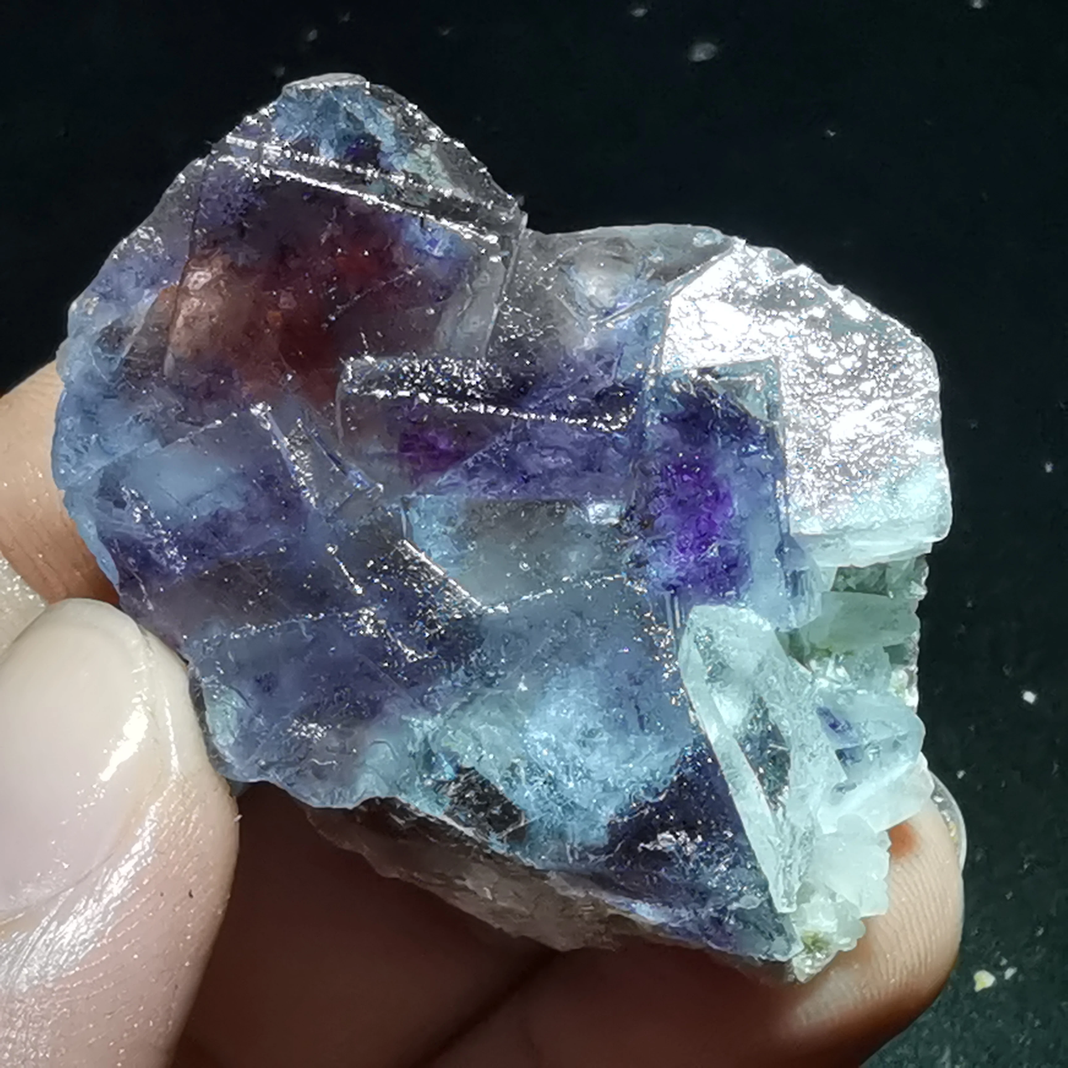 

31.3gNatural rare purple fluorite mineral specimen stone and CRYSTAL HEALING CRYSTAL QUARTZ GEM