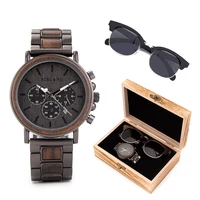 men watch sunglasses women bobo bird relogio masculino in suit present box wristwatch male stopwatch saat erkek timepieces