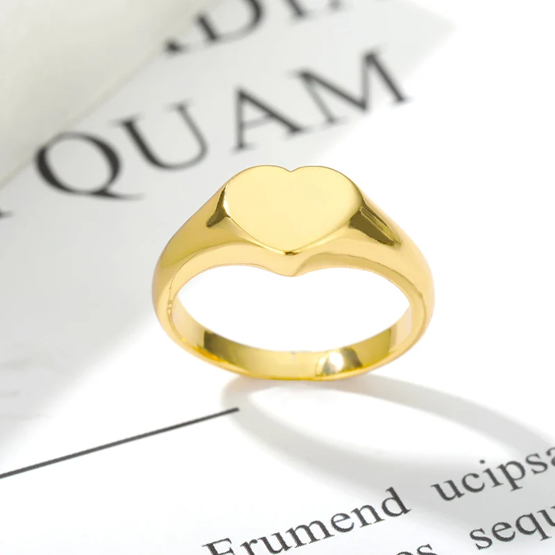 

Heart Finger Ring For Women Men Stainless Steel Gold Heart Wedding Female Ring Jewelry Accesorios Anillos Bague Femme 2021 BFF