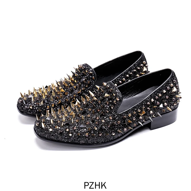 2019 Sapatos Erkek Ayakkabi брендовые Модные мужские трендовые туфли с заклепками из
