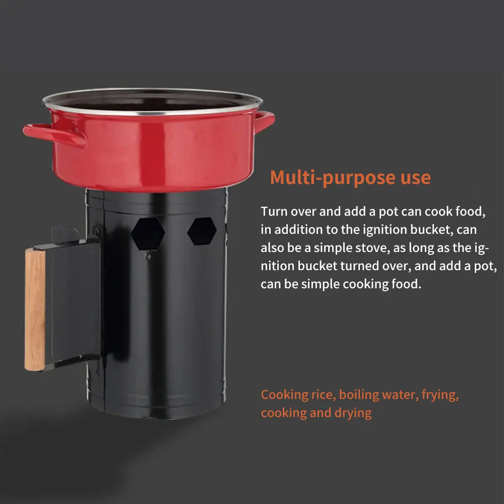 

Fast Charcoal Ignition Barrel Carbon Stainless Steel Stove BBQ Rack Tools Accessory Outdoor Kitchen Barbecue Fire Starter Bucket