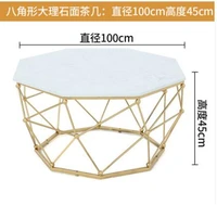 Tea table Nordic iron art tea table simple marble creative small family round small tea table living room simple tea table