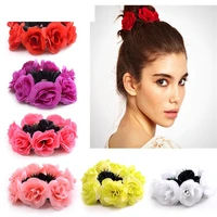the hot cloth small flower scrunchie vacation beach hair rope for women quality fashion wild daily decorative hair accessories