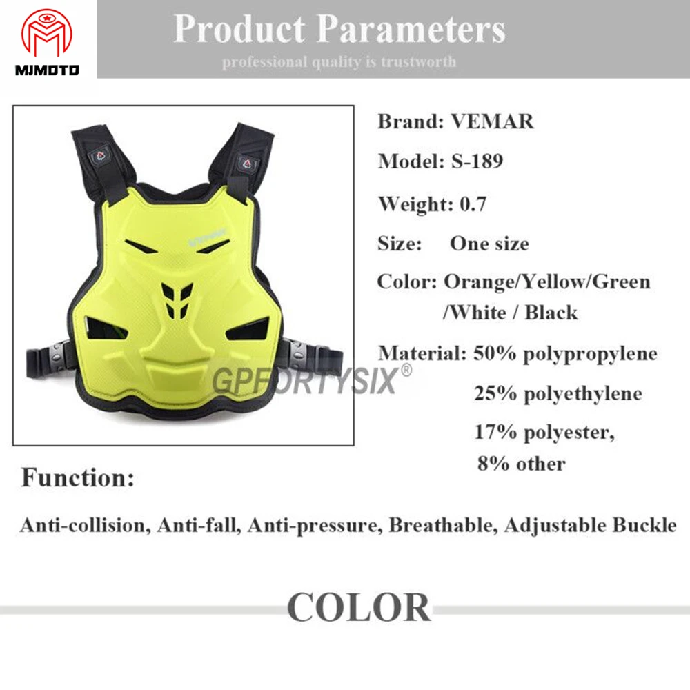 Vemar новая мотоциклетная куртка гонки Броня Грудь Спина протектор мотободи жилет