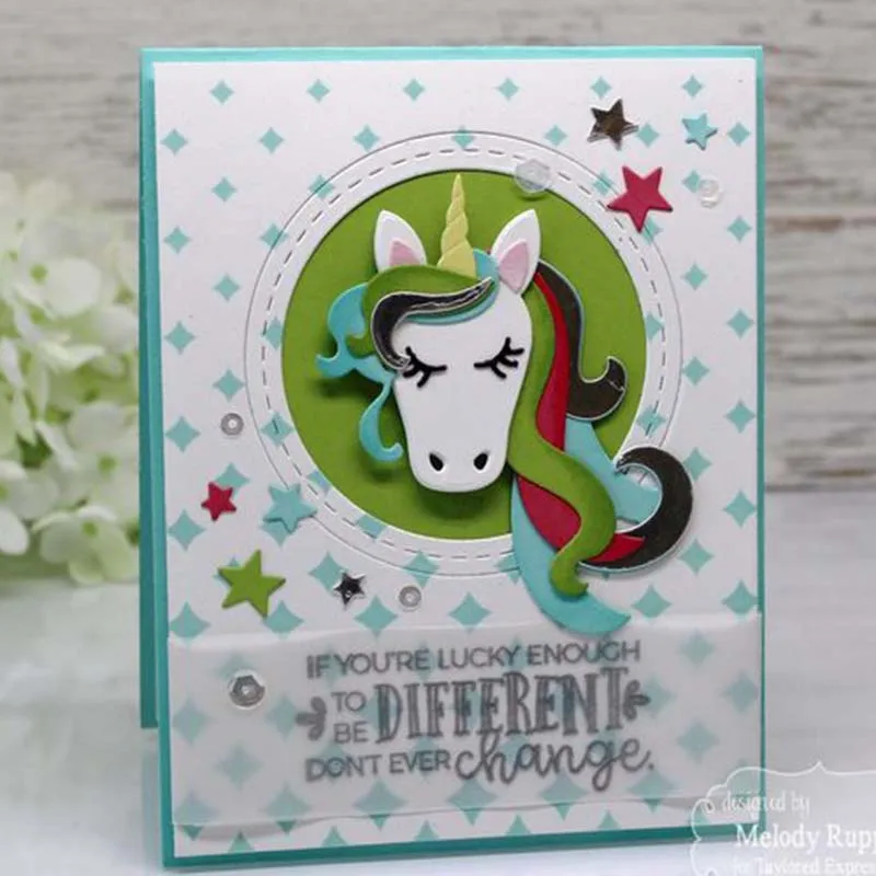 

Horse Unicorn Frame New Design Metal Cutting Dies Craft Stencil Diy Scrapbooking Handmade Card Make Shape Album Decoration Model