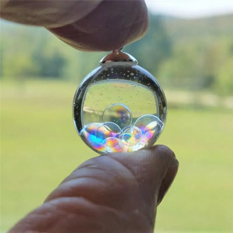 Ожерелье с подвеской в виде разноцветных пузырей цепочка радужным прозрачным