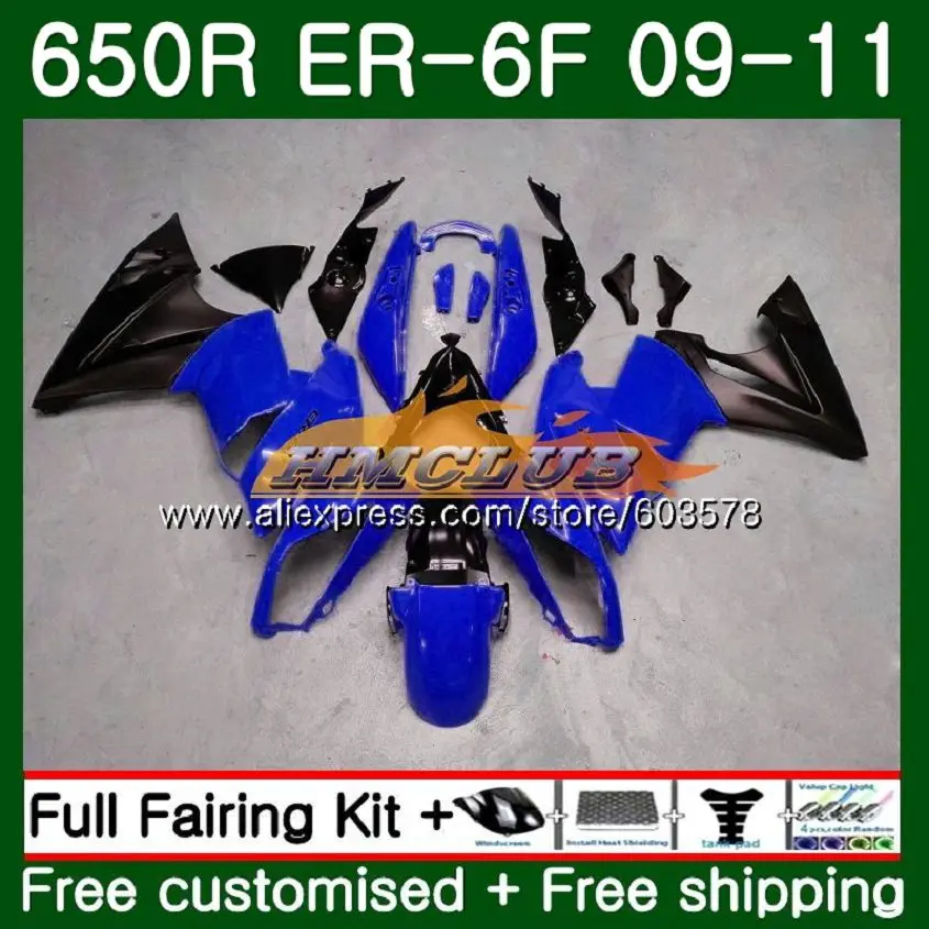 

Корпус для KAWASAKI 650R ER 6 F ER6F 09, 10, 11, цвет синий, черный; большие размеры 108CL. 50 650 R ER6 F 09-11 ER 6F 650-R ER-6F 2009 2010 2011 обтекатель