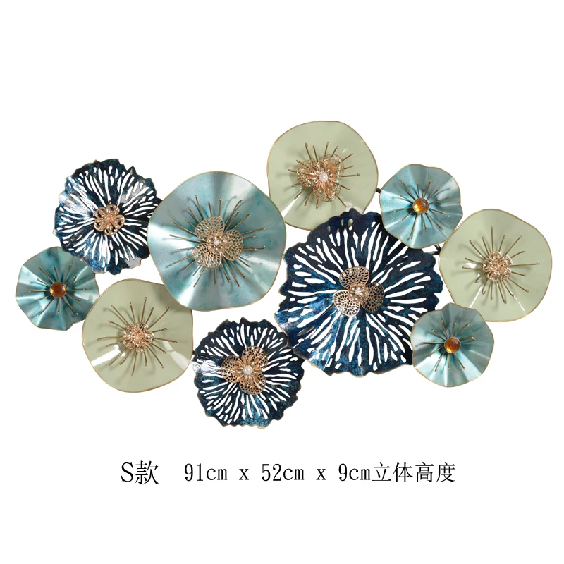 

Modern European Iron Wall Decoration Living Room Background Wall Porch Metal Creative Flower 3D Wall Hanging Room Decor
