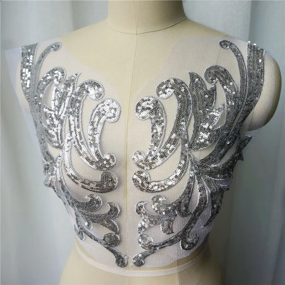 2 шт. серебристые кружевные блестки 46 см | Дом и сад