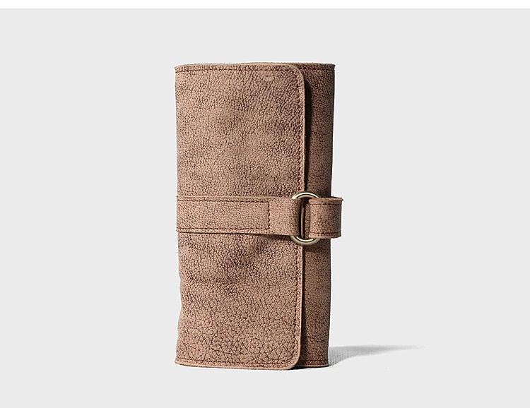 Khaki SIMLINE мужской кошелек из натуральной кожи, Винтажный Длинный кошелек ручной работы, многофункциональный органайзер, кошельки, клатч, сумки для хранения для мужчин - Цвет: Khaki