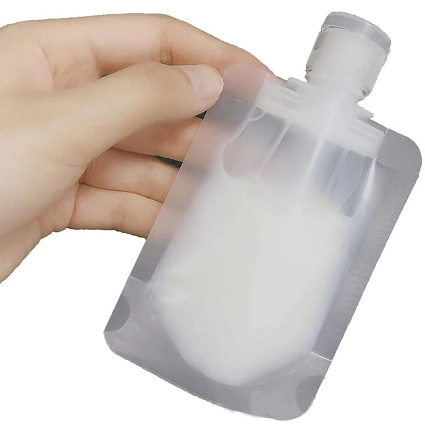 

50Pcs/lot 30ml/50ml/100ml Transparent Fluid Makeup Packing Bag Flip Cap Protable Liquid Soap Bottles For Travel Packing Bag