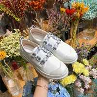 luxury brand 2021 new shoes womens oxford shoes patent leather crystal buckle loafers women casual shoes female flat shoes