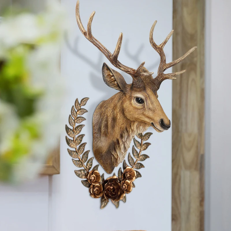 

simulation deer head hanging decoration wall act the role ofing lucky animal head and American sitting room porch hang