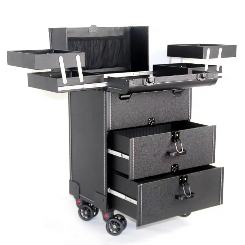 Чемодан Профессиональный для макияжа большая тележка косметики портативный