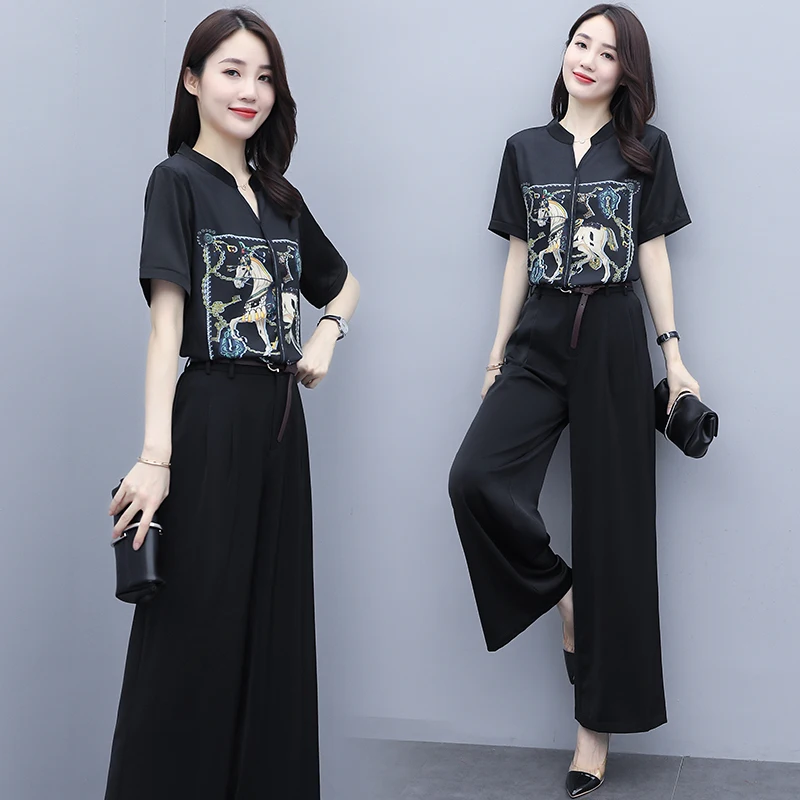 Удобный профессиональный офисный комплект из двух предметов Летняя рубашка с