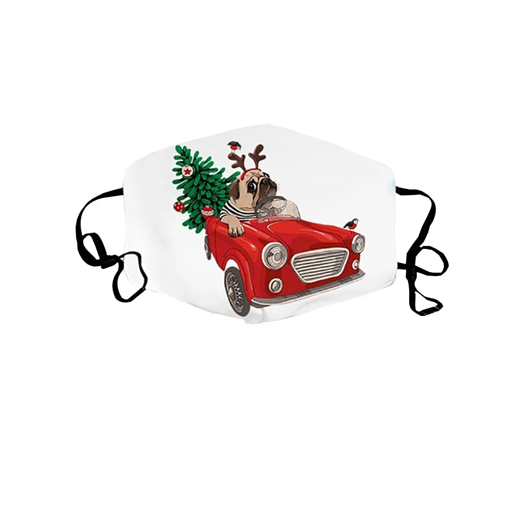 Унисекс с рождественским рисунком в виде маска на лицо рождественском стиле